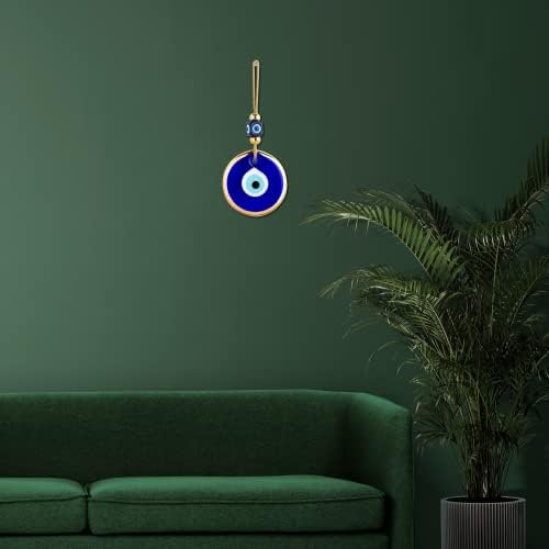 BCS Blue Evil Eye Wall Decor with Gold Border