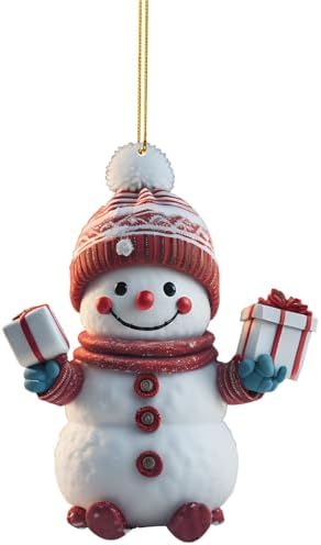 2024 Christmas Tree Hanging Decorations Snowman Cartoon Car Decor