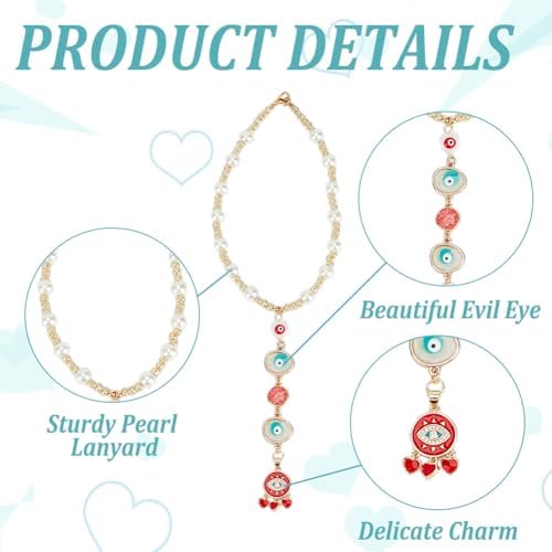 DELORIGIN Evil Eye Car Hanging Ornament Heart Shape