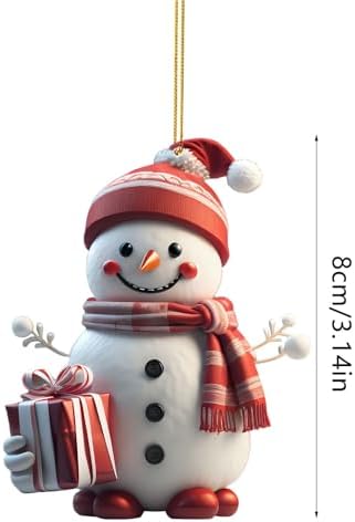 2024 Christmas Tree Hanging Decorations Snowman Cartoon Car Decor