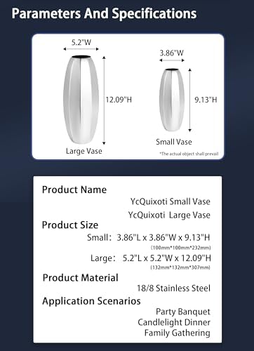 YcQuixoti Prismatic Mirror Vase 1209 Inches Tall