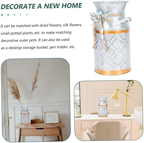 Modern Iron Flower Bucket for Home Decor