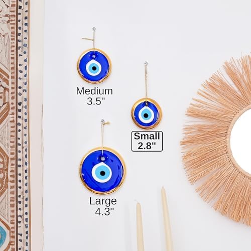 BCS Blue-Gold Evil Eye Wall Hanging Ornament