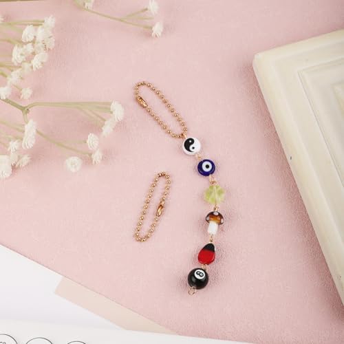 Evil Eye Car Charm with Yin Yang and Four Leaf Clover