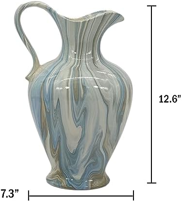 Galt International Marble Pattern Ginger Jar Vase 12 Inch