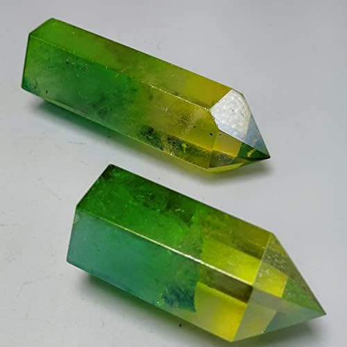 FLOAPA Yellow and Green Crystal Stones for Home Decor