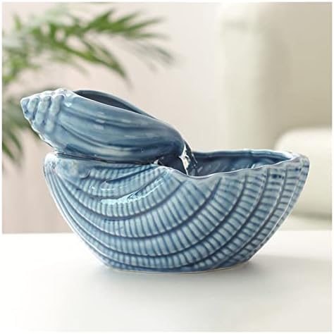 Compact Tabletop Waterfall Fountain with Conch Design