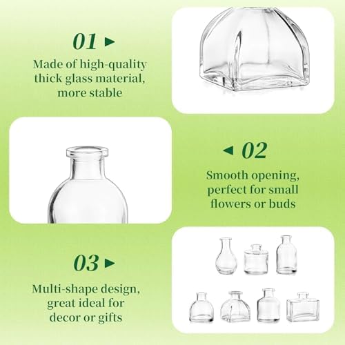 Hewory Mini Bud Vases Set 28pcs for Centerpieces