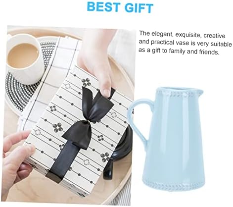 Artistic Chic Rustic Blue Ceramic Flower Vase