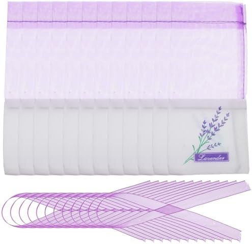 Wakauto 30pcs Purple Lavender Sachet Bags for Storage and Home Fragrance