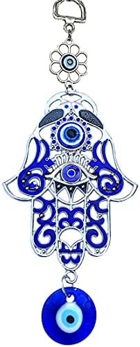 Betterdecor Blue Evil Eye Hamsa Hand Wall Hanging
