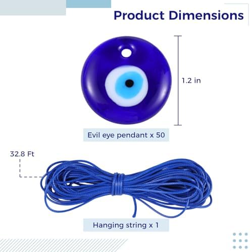 50PCS Turkish Blue Evil Eye Pendants Hanging Decor
