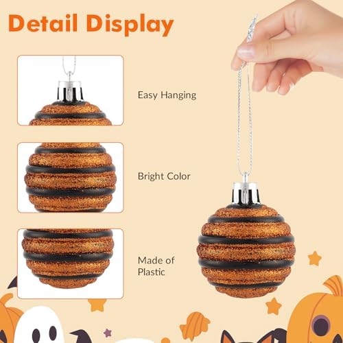 Fruasio Halloween Ornaments 61PCS Shatterproof Set