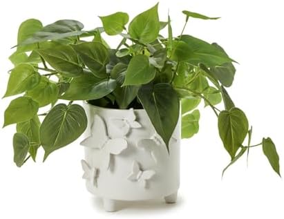 Twos Company Butterfly Footed Cachepot Vase 575 Inch Ceramic White