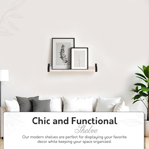 InPlace Wall Mounted Floating Shelf Distressed White 5x24x3