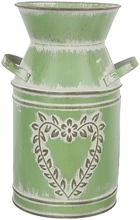 Rustic Metal Flower Pot with Handles for Home Decor