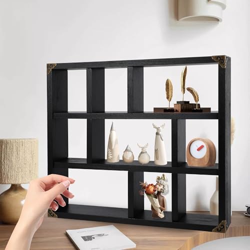 MITREL 177x157-Inch Shadow Box Shelf Set of 2 Classic Black