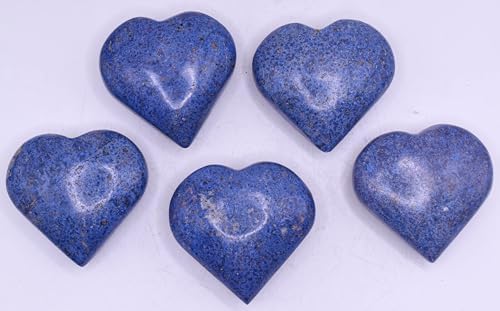 22 Blue Dumortierite Carved Heart Mineral Collectible