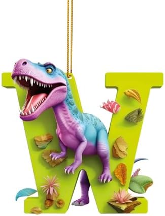 Christmas Dinosaur Acrylic Ornament Letters Decorative Hanging for Tree