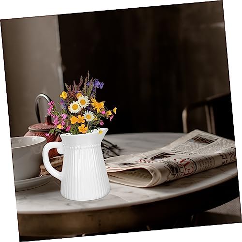 Flower Decor Kettle Shaped Ceramic Vase for Home Office