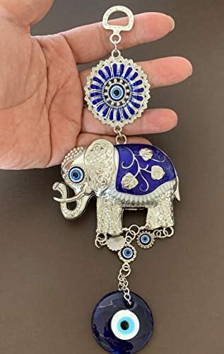Turkish Blue Evil Eye Lucky Elephant Amulet Hanging Decor