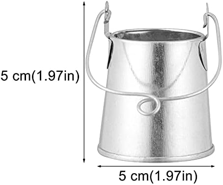 EXCEART 3pcs Retro Iron Flower Bucket Plant Container with Handle