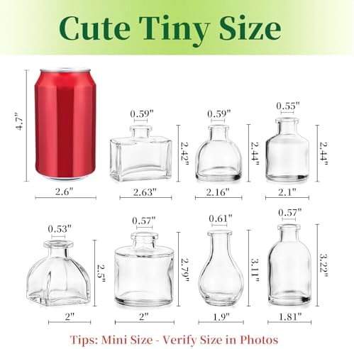 Hewory Mini Bud Vases Set 28pcs for Centerpieces