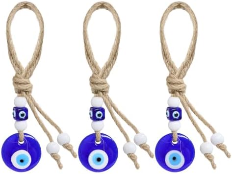 Honbay 3PCS Turkish Blue Evil Eye Glass Pendant Hanging Ornament
