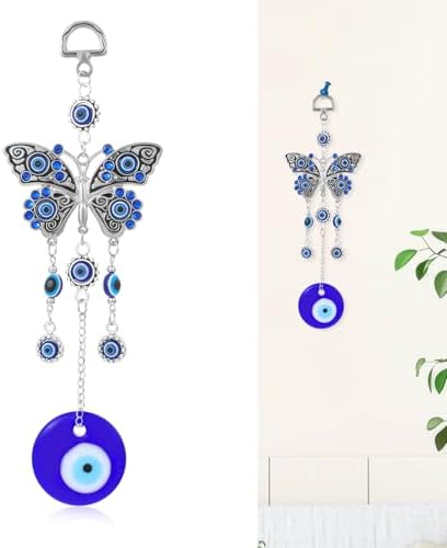 Turkish Blue Evil Eye Butterfly Hanging Decor