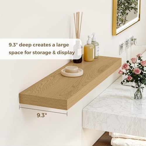 Dreamland 36 Inch Floating Shelves Set of 2 Oak