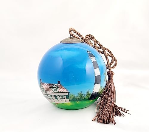Lighthouse Coastal Theme Glass Artwork by LiBien