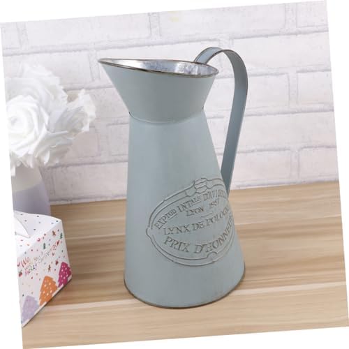 Rustic Metal Pitcher Vase Decor for Home Wedding Events