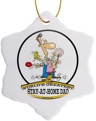 3dRose Funny Stay at Home Dad Job Snowflake Ornament 3 Inch