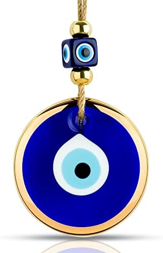 BCS Blue Evil Eye Wall Decor with Gold Border