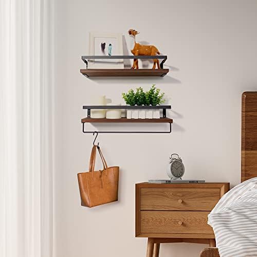 Uten Floating Shelves 8 Hooks Towel Holder
