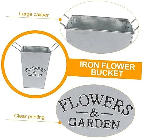 Cabilock Simple Iron Flower Bucket for Dried Flowers