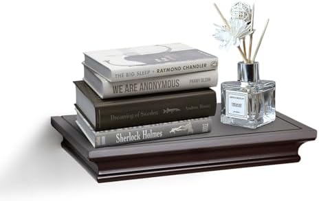 AHDECOR Floating Shelves Wall Mounted 12 Wide 775 Deep Espresso Brown