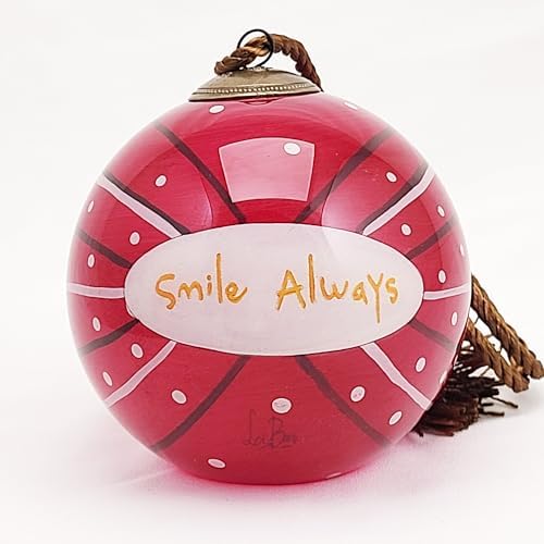 Handmade Painted Glass Ornament with Premium Gift Box Unique Cat Design Collectible