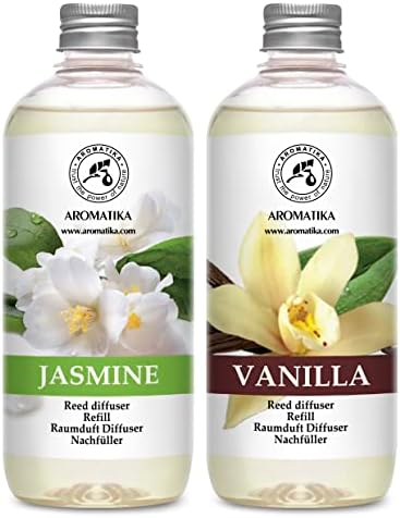 Jasmine Vanille Reed Diffuser Refill Set 34 Fl Oz 2 x 500ml