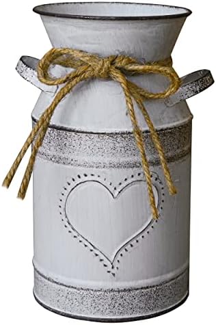 MISIXILE Vintage Galvanized Milk Can Flower Vase