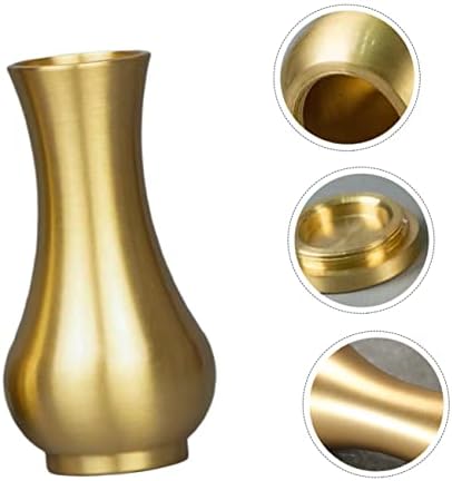 VINTORKY 1Pc Brass Flower Holder Vase for Home Decor