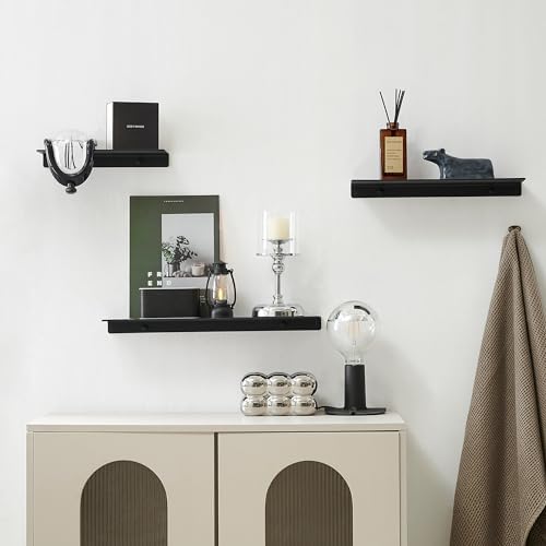 JOOM Metal Wall Floating Shelf - Black 8 Inch