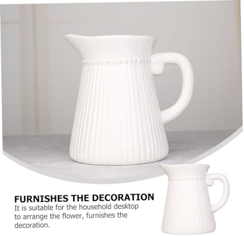 BESTYASH White Ceramic Flower Vase Simple Decorative Design