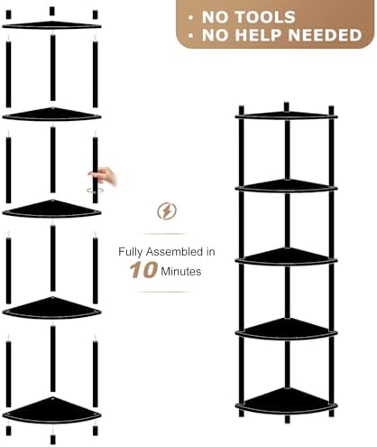YGYQZ 5 Tier Wood Corner Shelf Stand