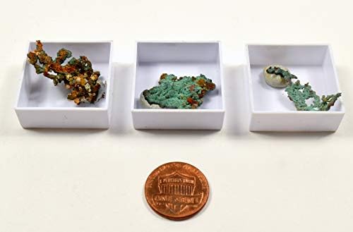 HQRP Green Orange Copper Cluster in Box Natural Collectible Gemstone