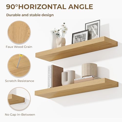 Dreamland 36 Inch Floating Shelves Set of 2 Oak