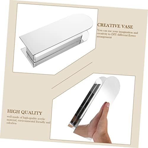 PRETYZOOM Acrylic Flower Vase Elegant Desktop Decor