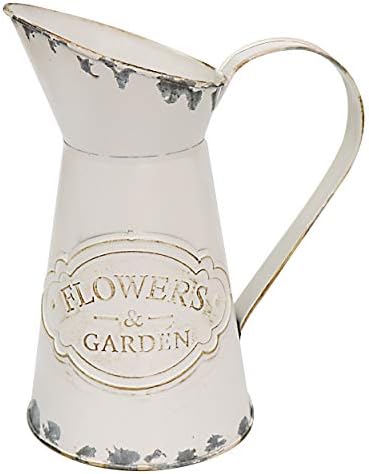 Soyizom Galvanized Metal Pitcher Vase Shabby Chic Decor