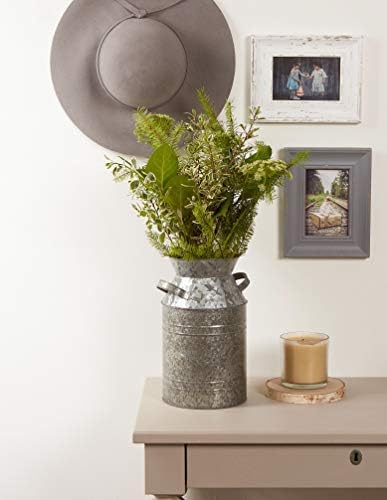 DII Galvanized Metal Milk Can Decor Rustic Farmhouse Silver