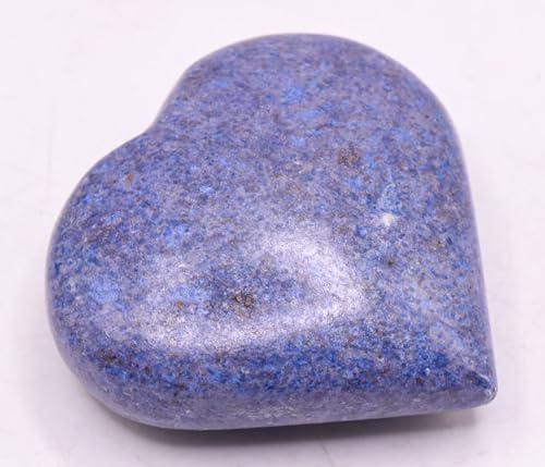 22 Blue Dumortierite Carved Heart Mineral Collectible